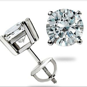 2.5 CT Round “Simulated” Diamond Earrings